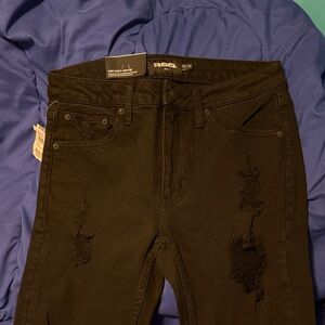 RSQ Black Distressed Skinny Jeans for Men